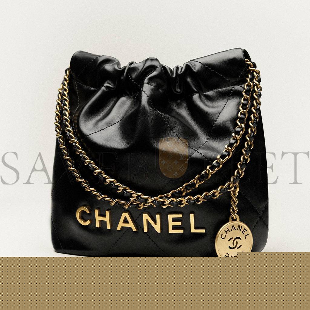Ch*el master 22 black mini handbag as3980 (20*19*6cm)